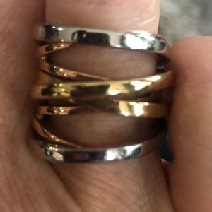 Michael Kors Criss Cross Stackable tri-tone ring